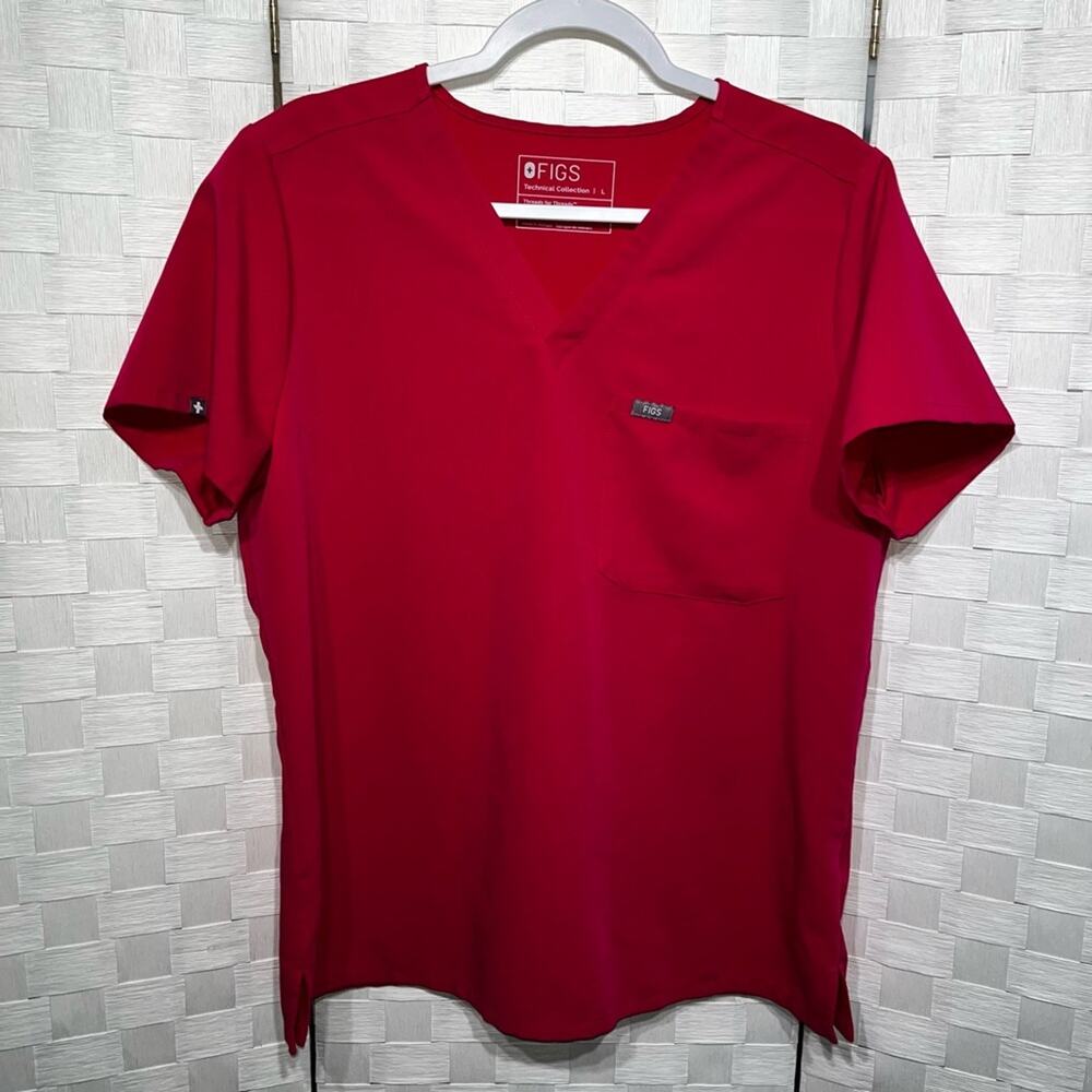 Figs Women’s Hot Pink Scrub Top Size Large